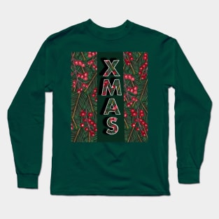 Xmas Winter Berries Long Sleeve T-Shirt